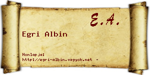 Egri Albin névjegykártya